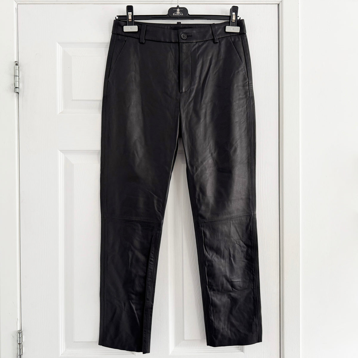 Nili Lotan "Montauk" Leather Pants in Black, size 6