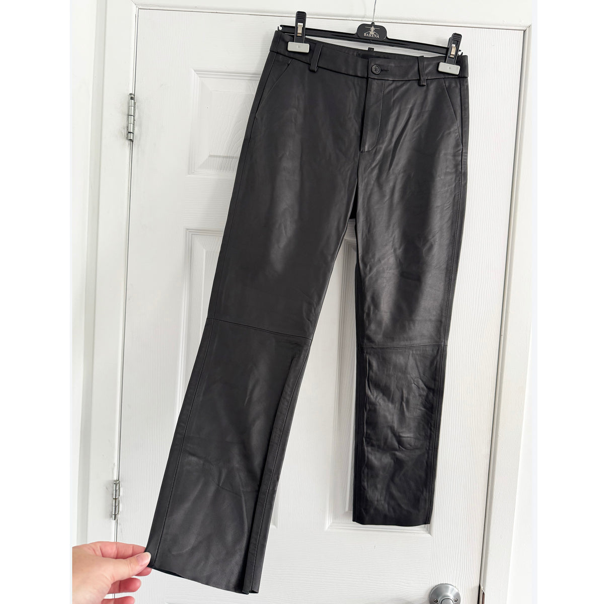 Nili Lotan "Montauk" Leather Pants in Black, size 6