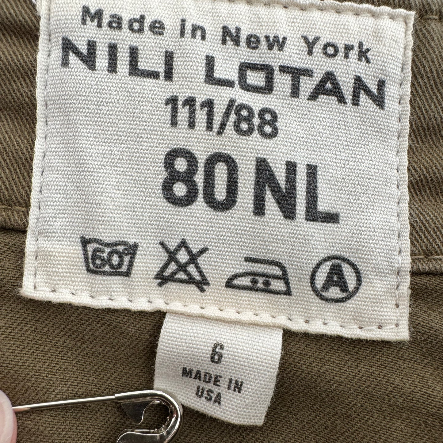 Pantalon Nili Lotan Camo Jenna, taille 8