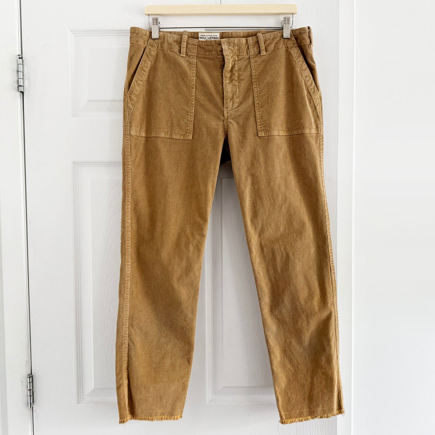 Pantalon Jenna en velours côtelé Nili Lotan avec ruban, taille 00 (comme un 24 en jean)