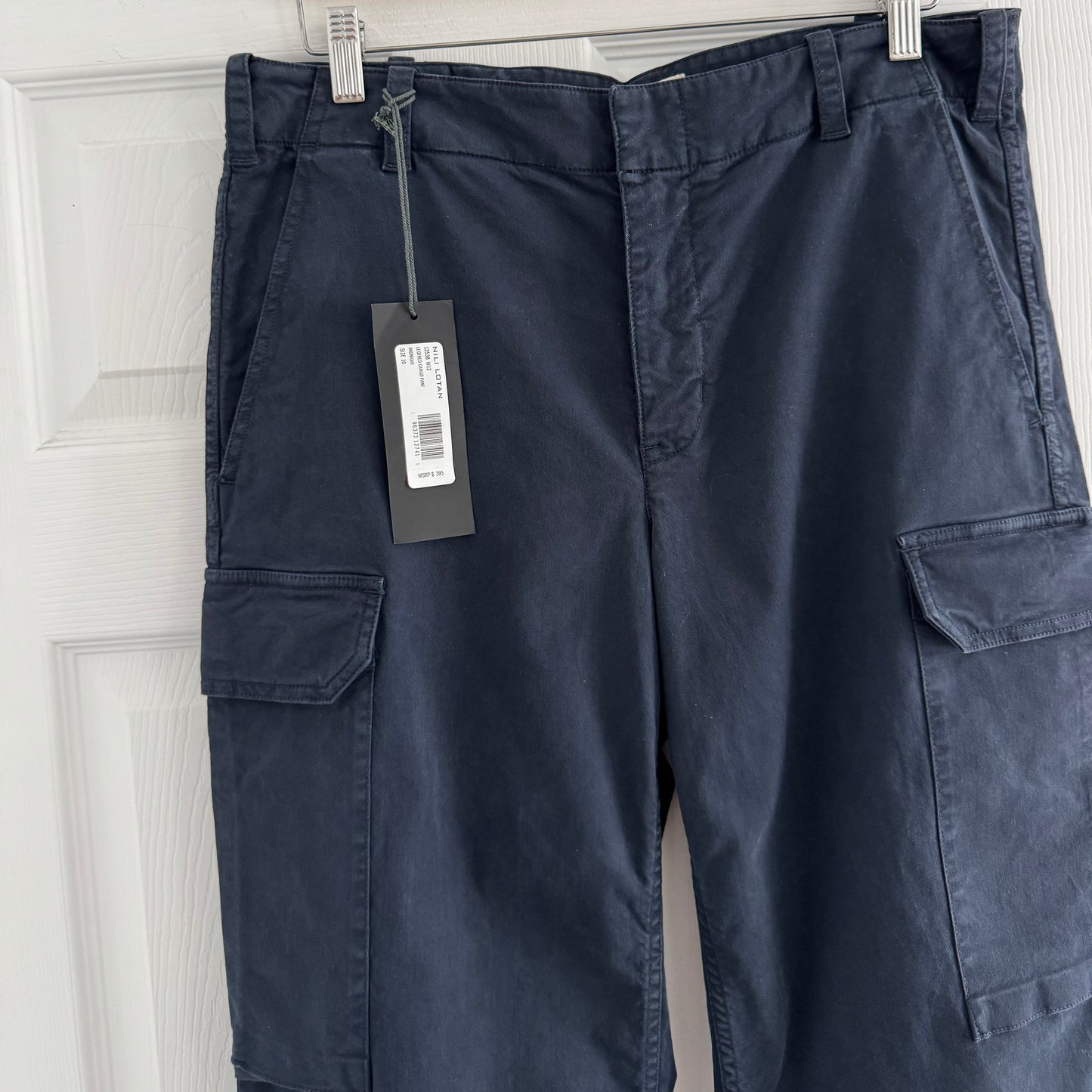Nili Lotan "Leofred" Cargo Pants in "Midnight", size 10