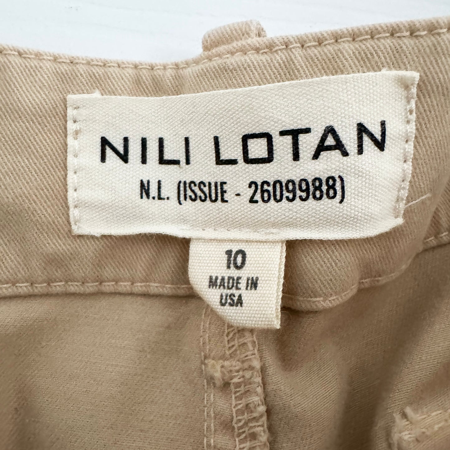 Nili Lotan "Leon Boy" Pant in Tan, size 10