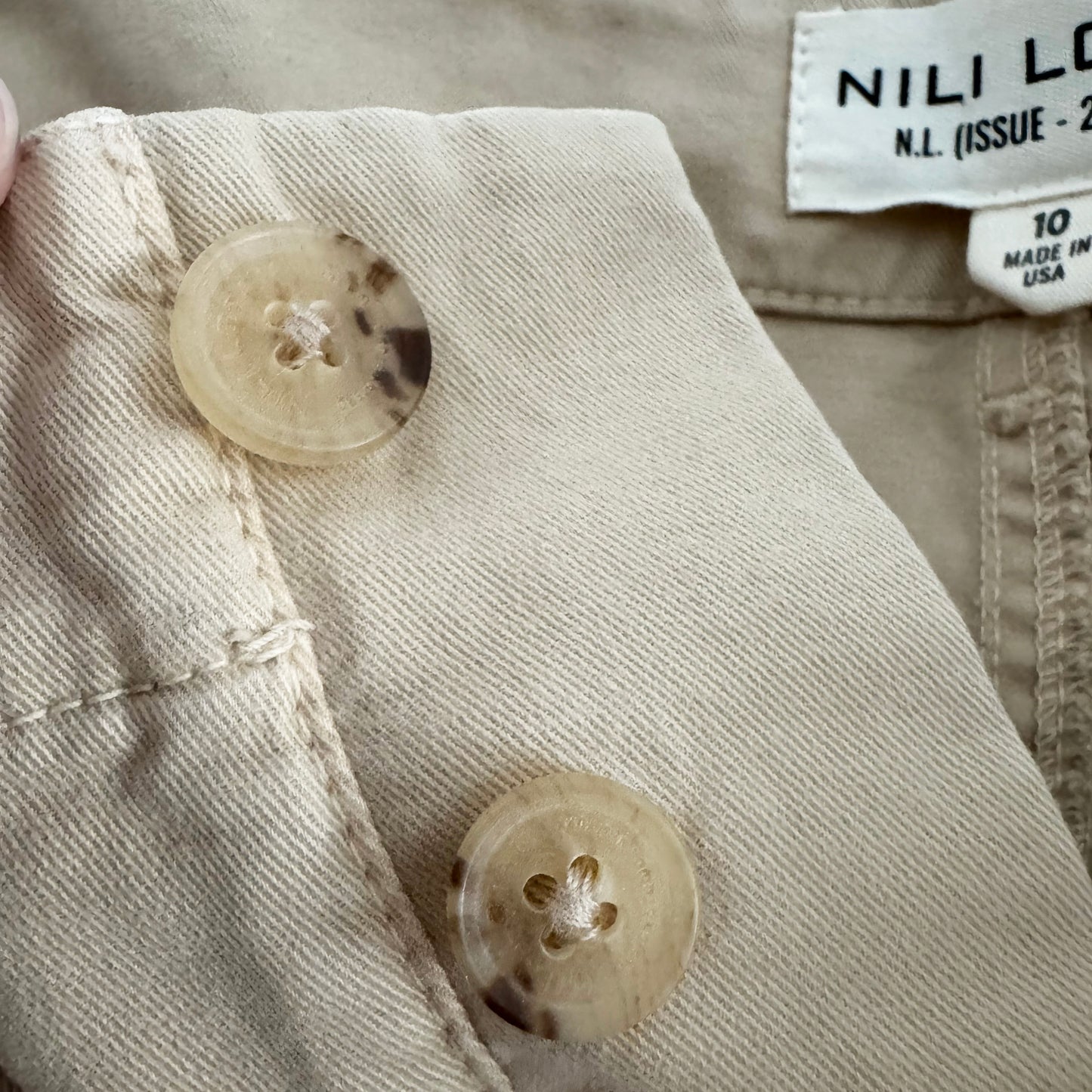 Nili Lotan "Leon Boy" Pant in Tan, size 10