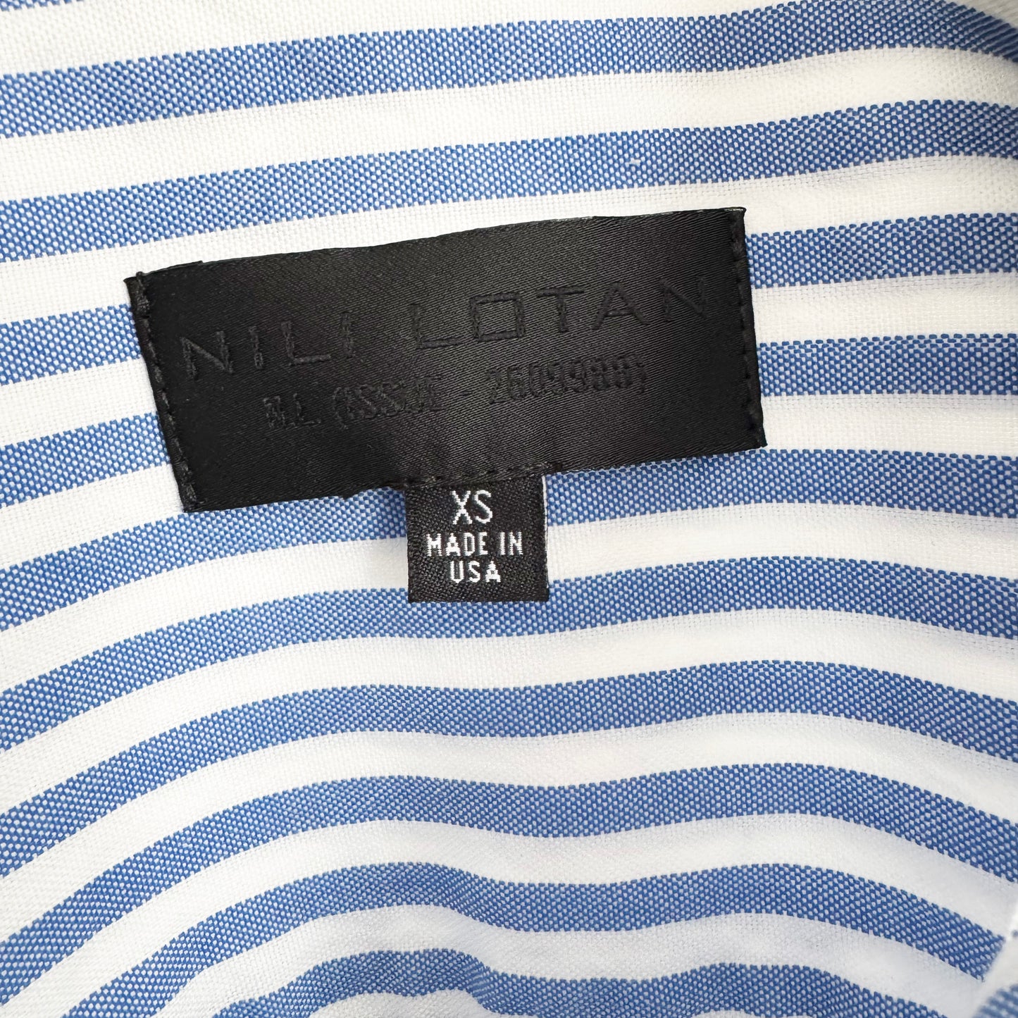 Nili Lotan "Mael" Oversize Shirt in Sky Blue Stripe, size XS