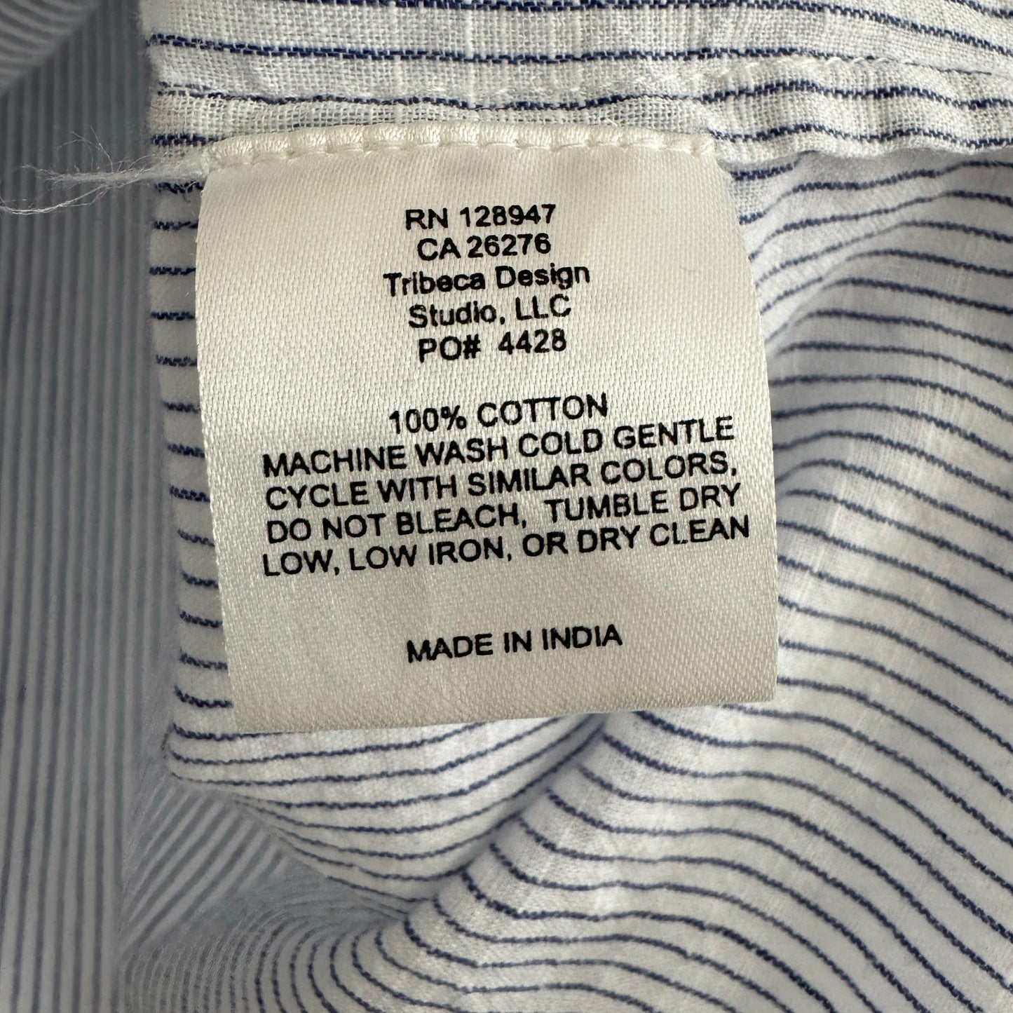 Nili Lotan "Miles" Long Sleeve Striped Shirt in Blue/White, size Small