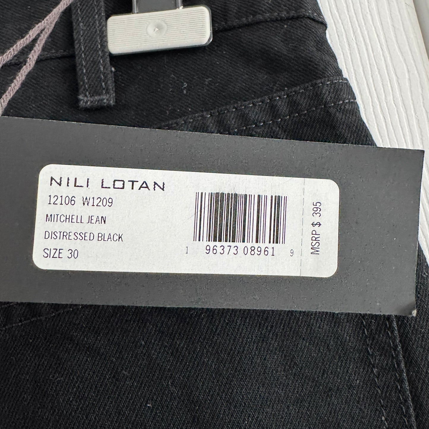 Nili Lotan "Mitchell" Jeans in Black, size 30 (fits slouchy)