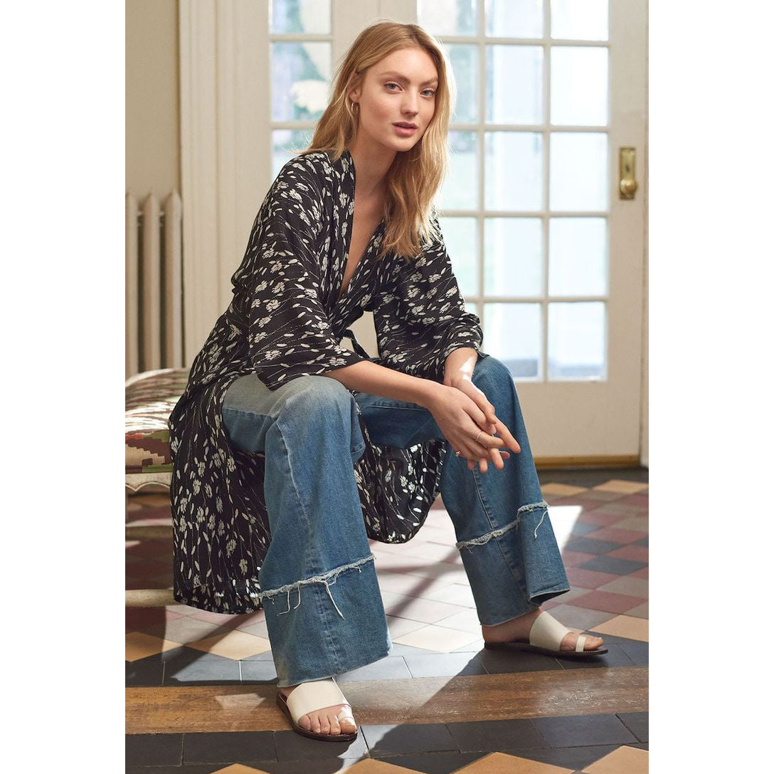 Nili Lotan "Rey" Printed Silk Kimono Dress, size Small