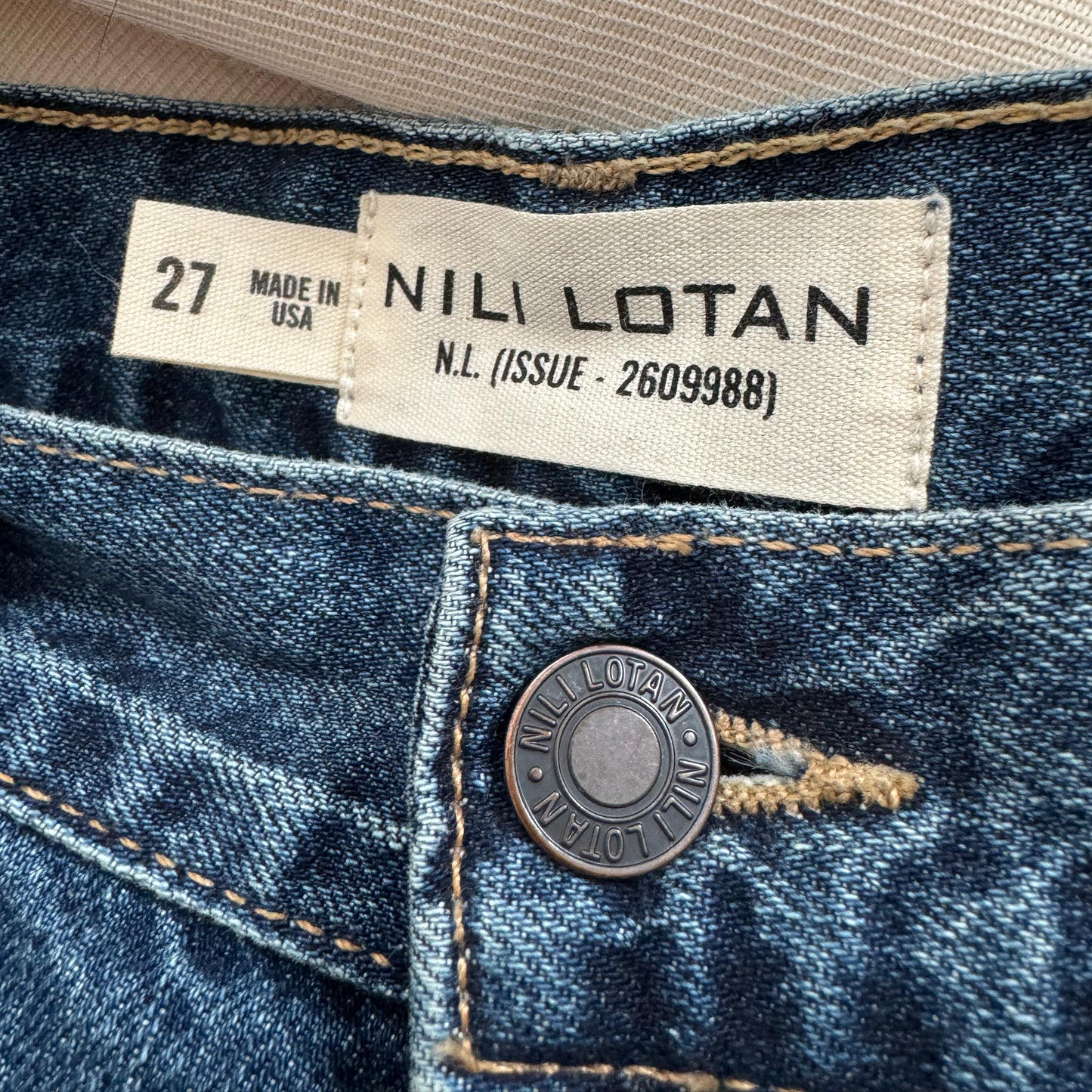 Nili Lotan "Salome" Wide Leg Jeans, size 27
