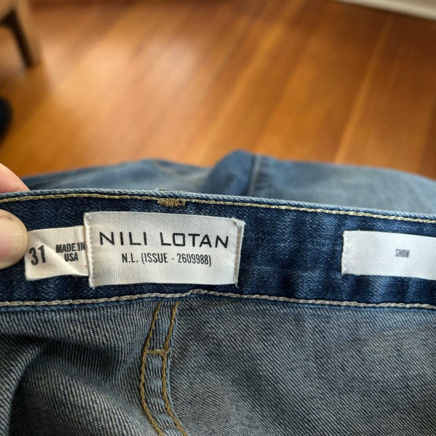 Nili Lotan "Shon" Jeans in Classic Wash, Size 31 (fits like 32)