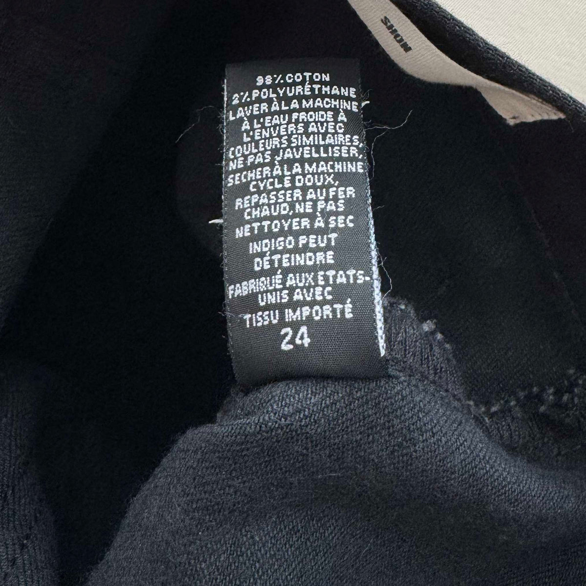 Nili Lotan "Shon" Jeans in "Black", size 24 (fits like 25)