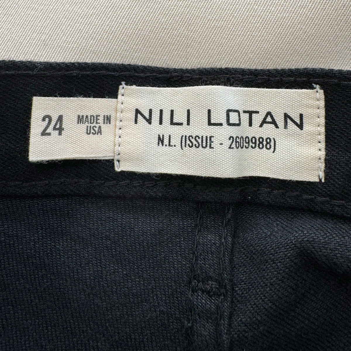 Nili Lotan "Shon" Jeans in "Black", size 24 (fits like 25)
