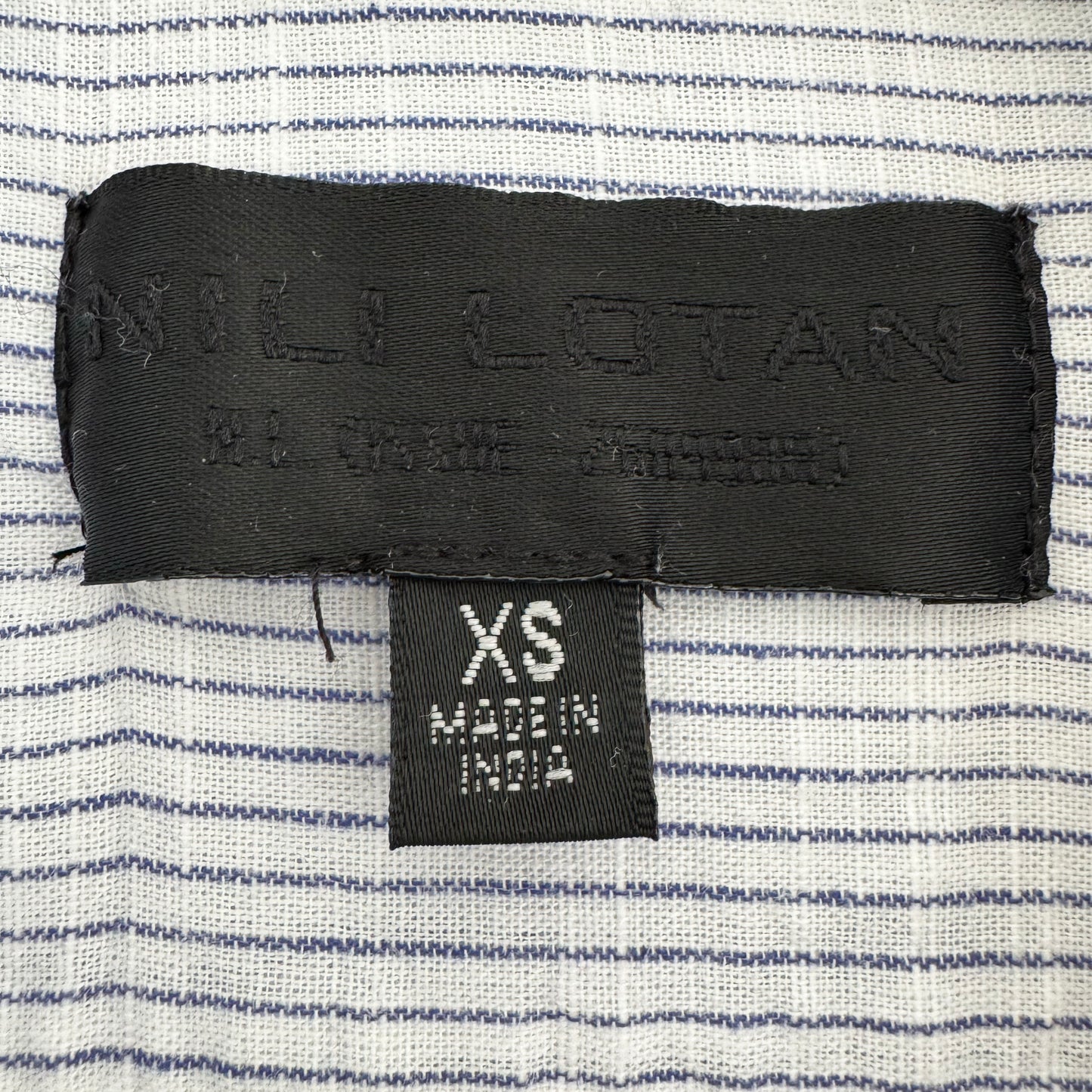 Nili Lotan "NL Shirt" in White/Blue, size XS