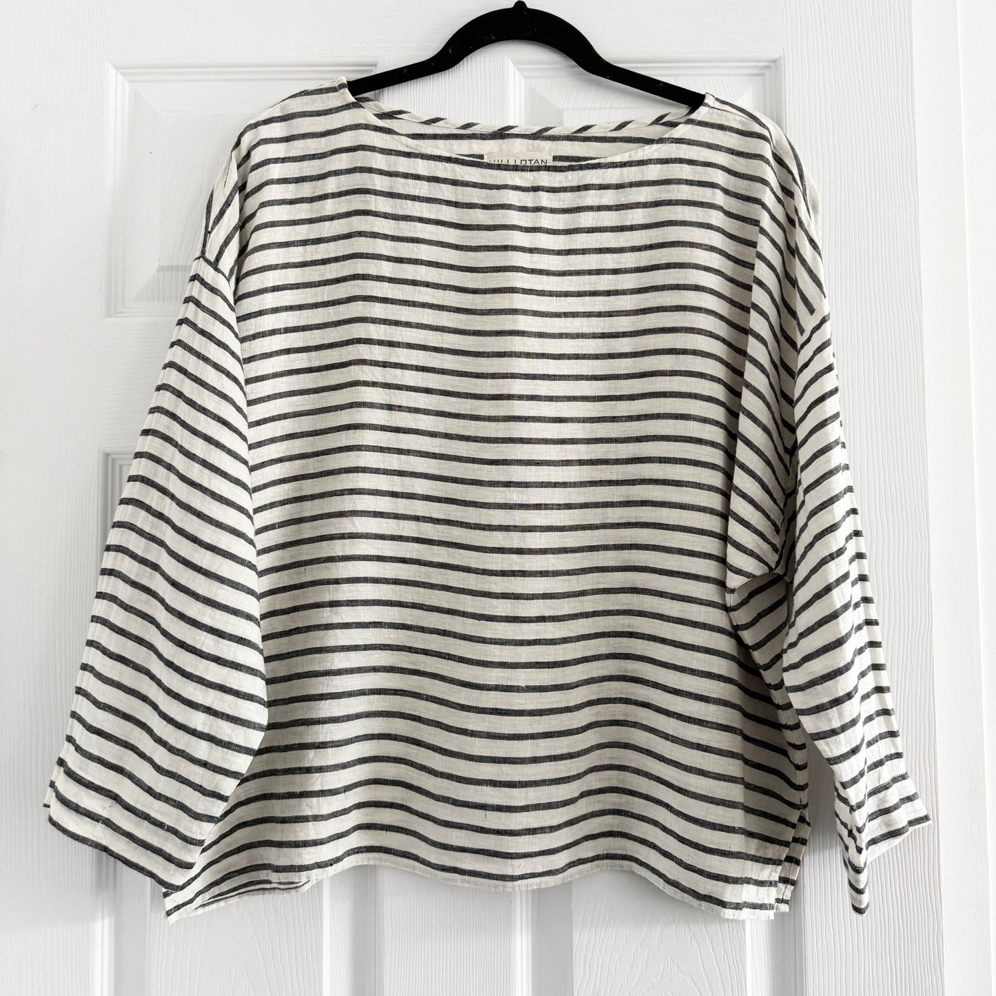 Nili Lotan Striped Linen Top, size Large