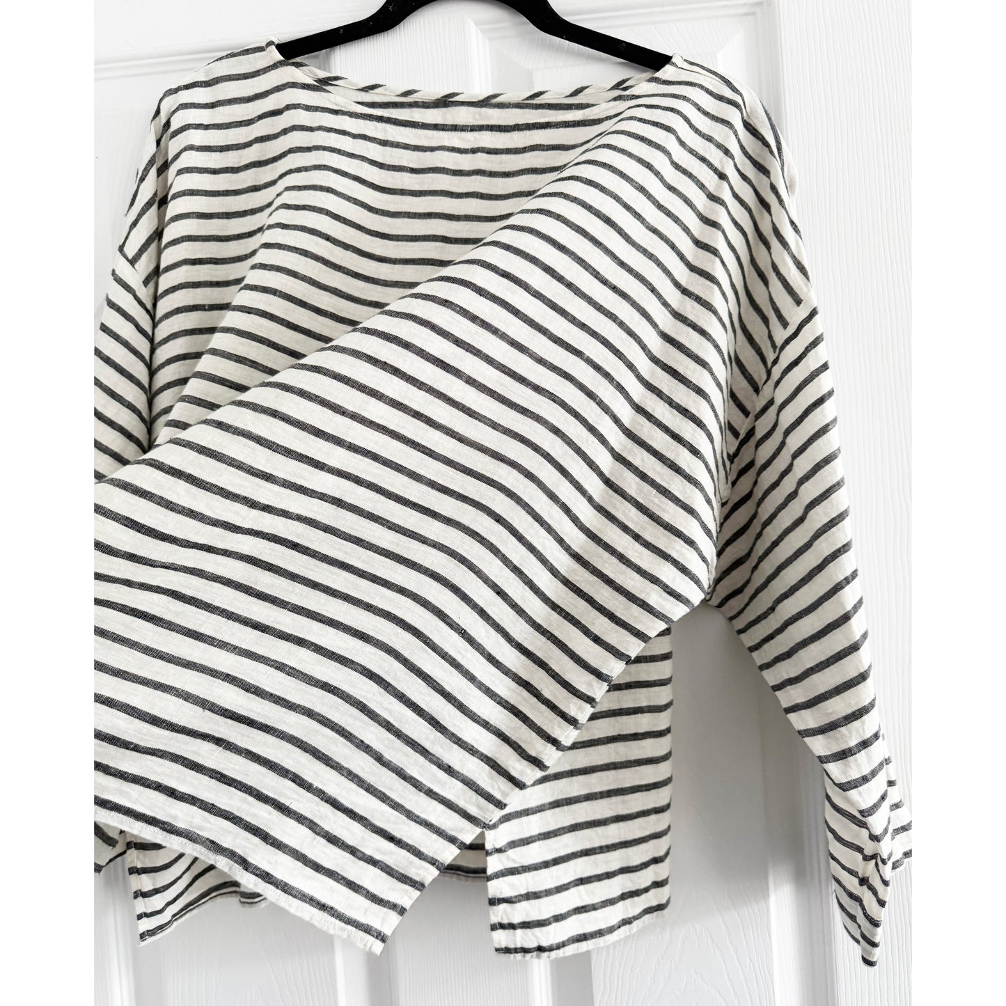 Nili Lotan Striped Linen Top, size Large