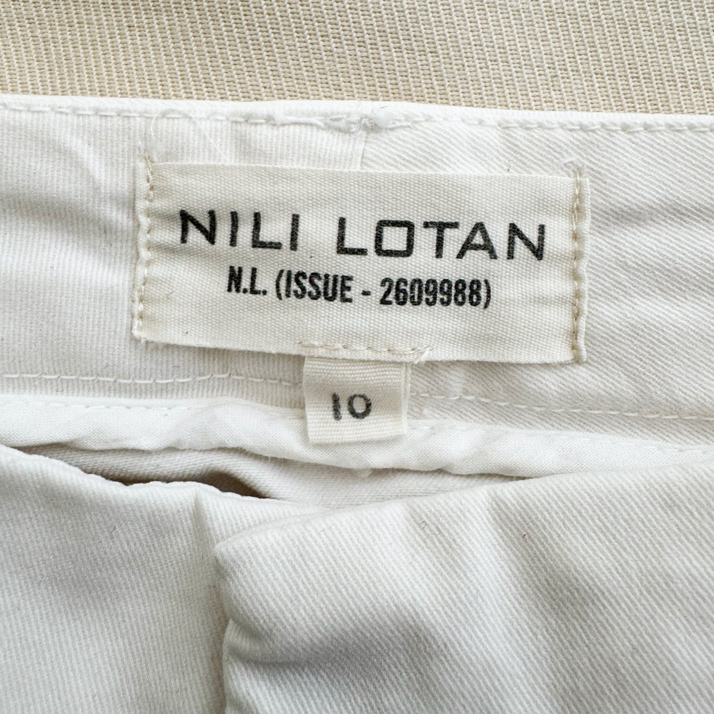 Nili Lotan "Tel Aviv" pants in "Eggshell", size 10