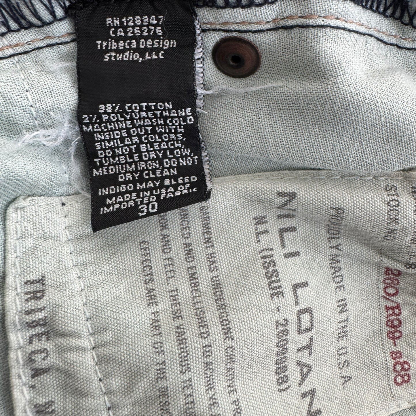 Nili Lotan "Terrell" Jeans in Classic Wash, size 30