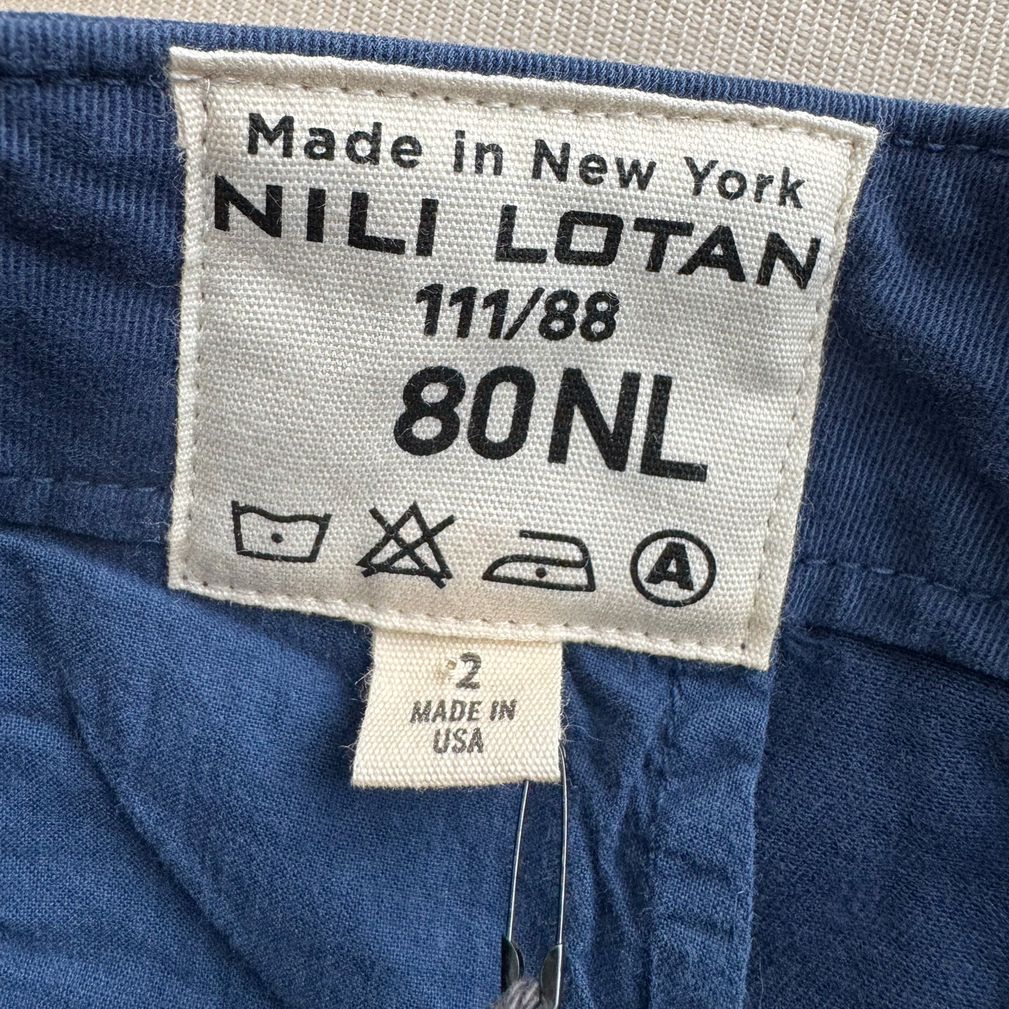 Nili Lotan "Tomboy" Pant in Marine Blue, size 2