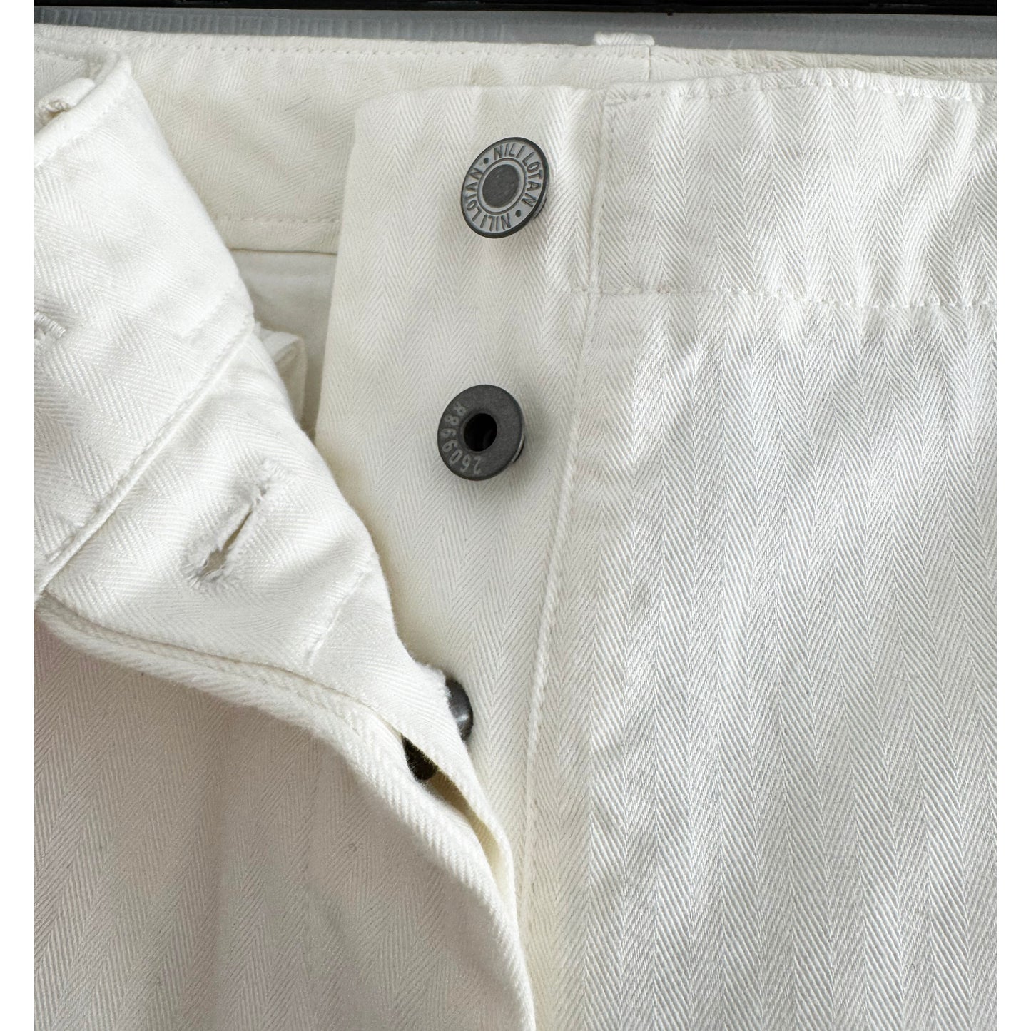Nili Lotan "Tomboy" Cuffed Pant in White, size 4