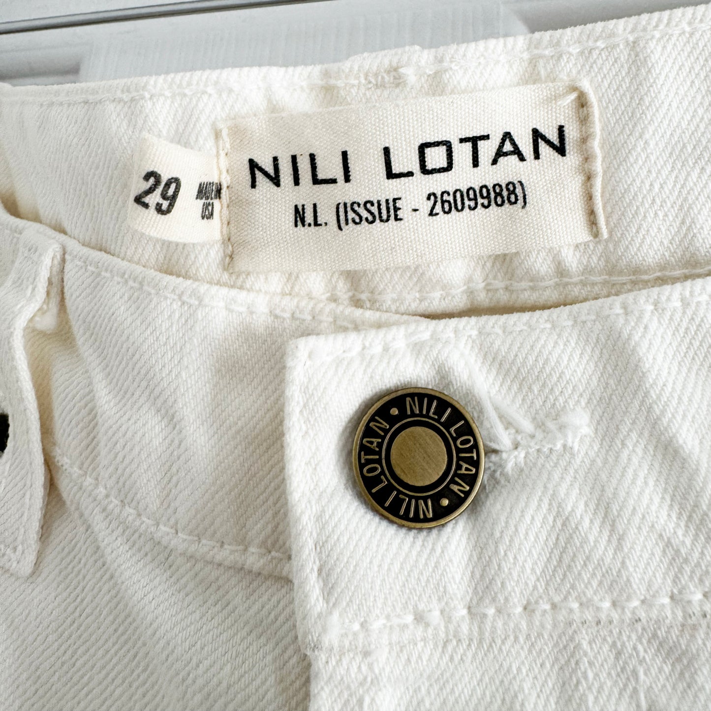 Nili Lotan "Violette" Jean in Cream, size 29