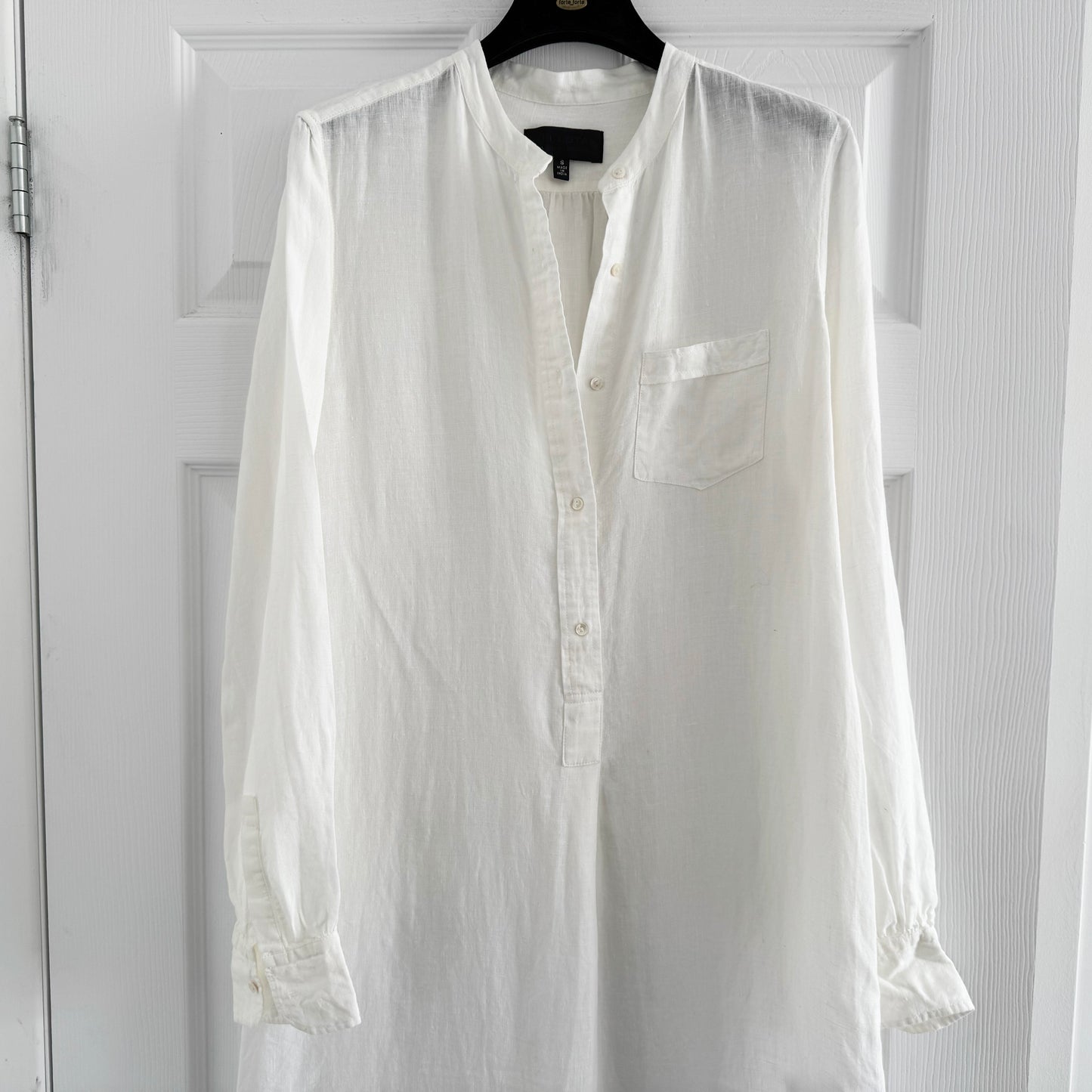 Nili Lotan "Galabeya" Linen Maxi Dress in White, size Small