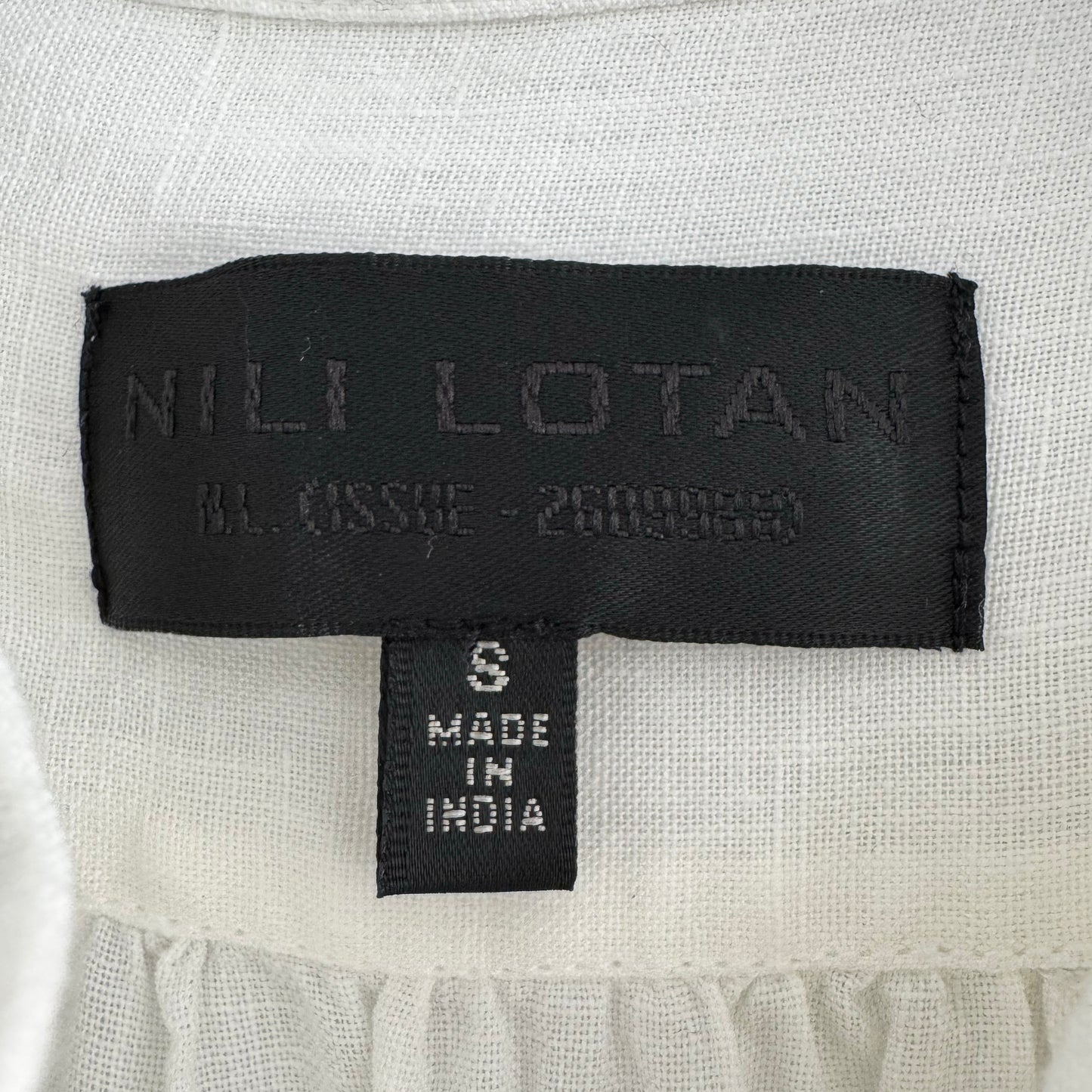 Nili Lotan "Galabeya" Linen Maxi Dress in White, size Small