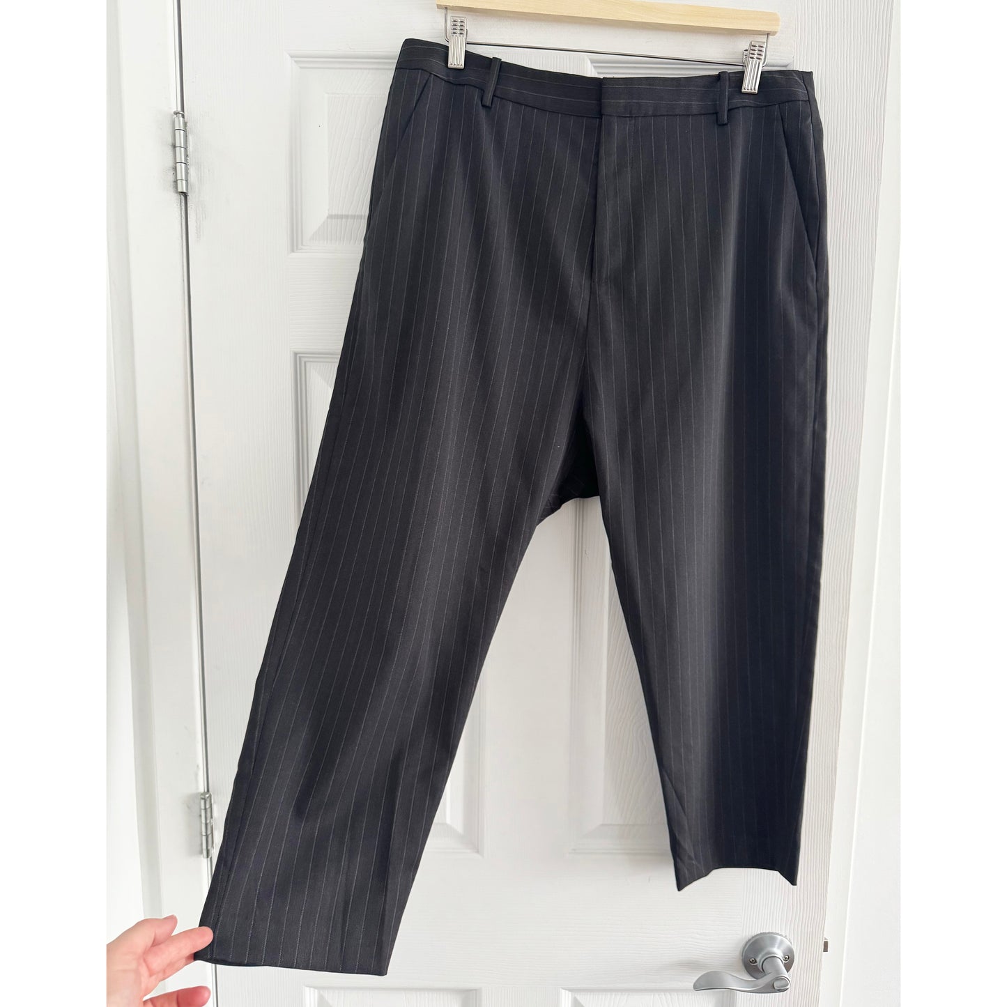 Nili Lotan Pinstripe Wool Paris Pant, size 12