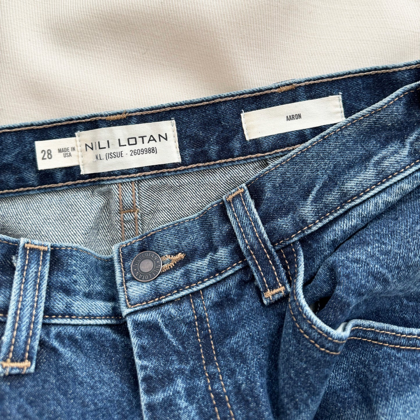 Nili Lotan "Aaron" Jeans in Blue, size 28