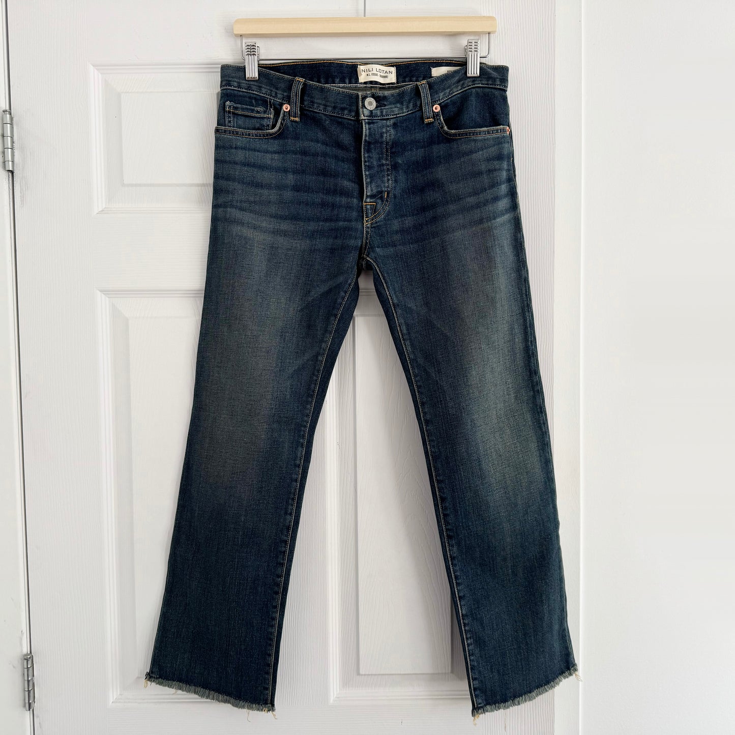 Nili Lotan Boyfriend Jean in "Walker Wash", size 25