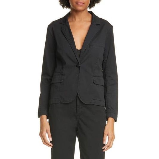 Nili Lotan "Brad" Stretch Cotton Twill Blazer in Black, size 2