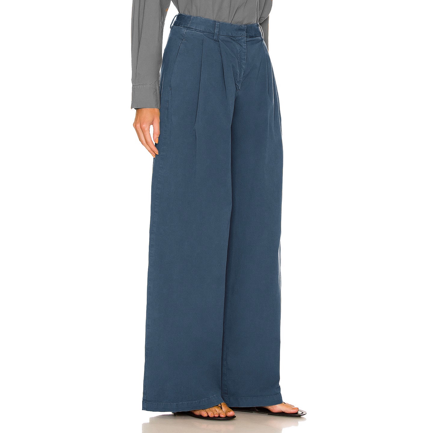 Nili Lotan "Dillon" Wide Leg Pants in Blue, size 8