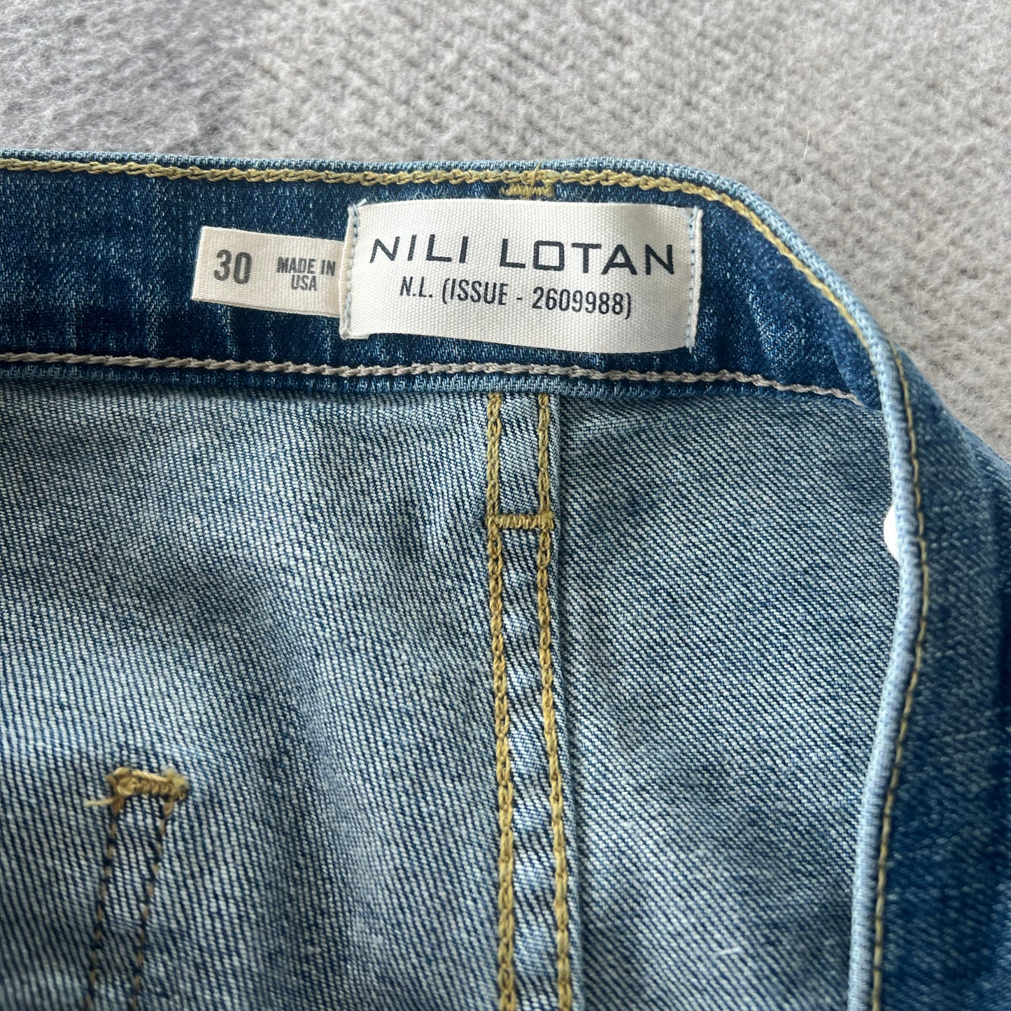 Nili Lotan "Florence" Jean in Classic Wash, Size 30