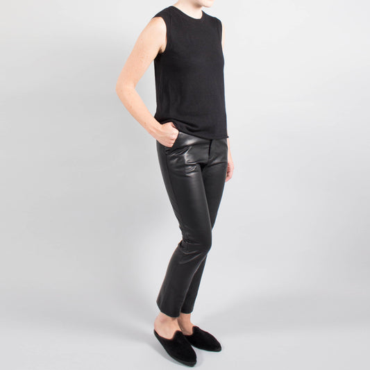 Nili Lotan "Hampton" Leather Pants in Black, size 6