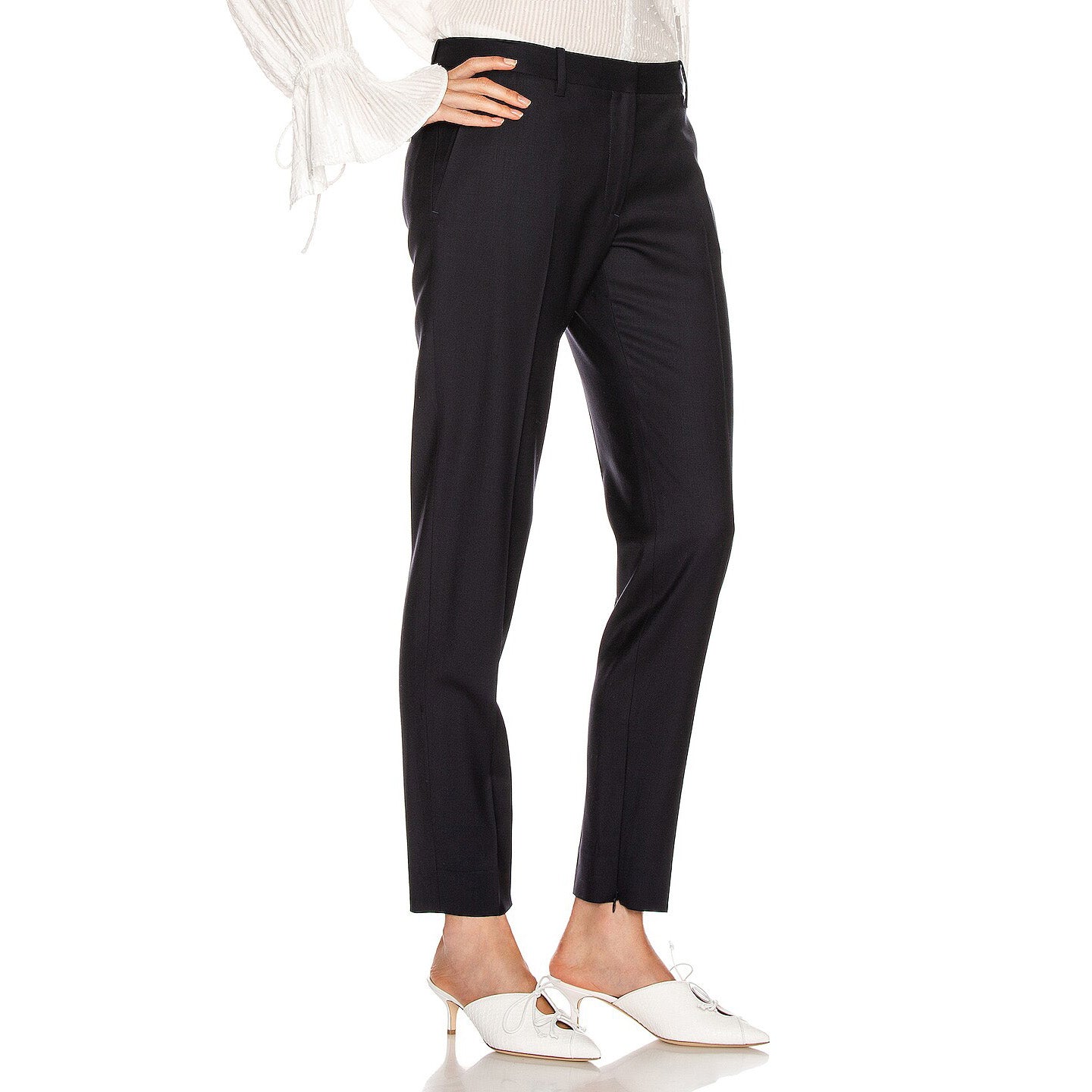 Nili Lotan "Leo" Cigarette Pants in Navy, size 0