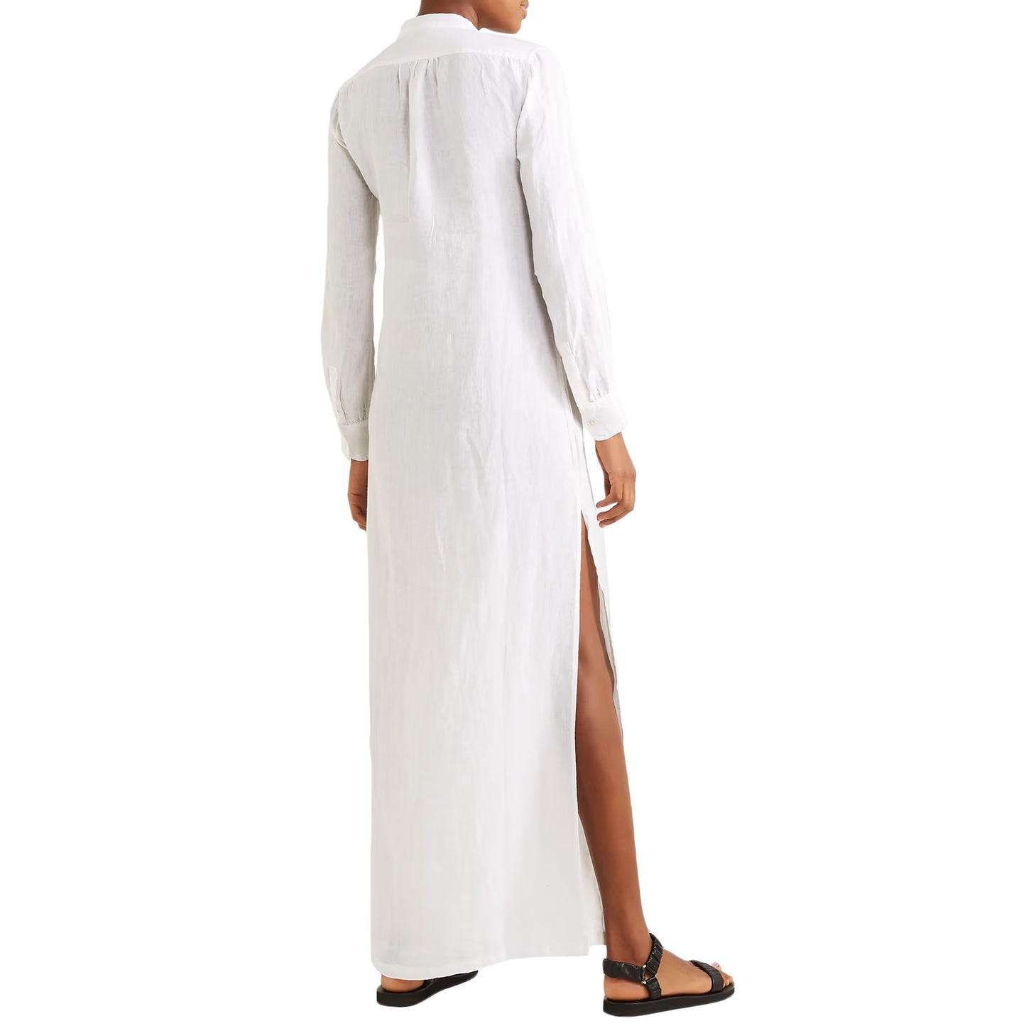 Nili Lotan "Galabeya" Linen Maxi Dress in White, size Small