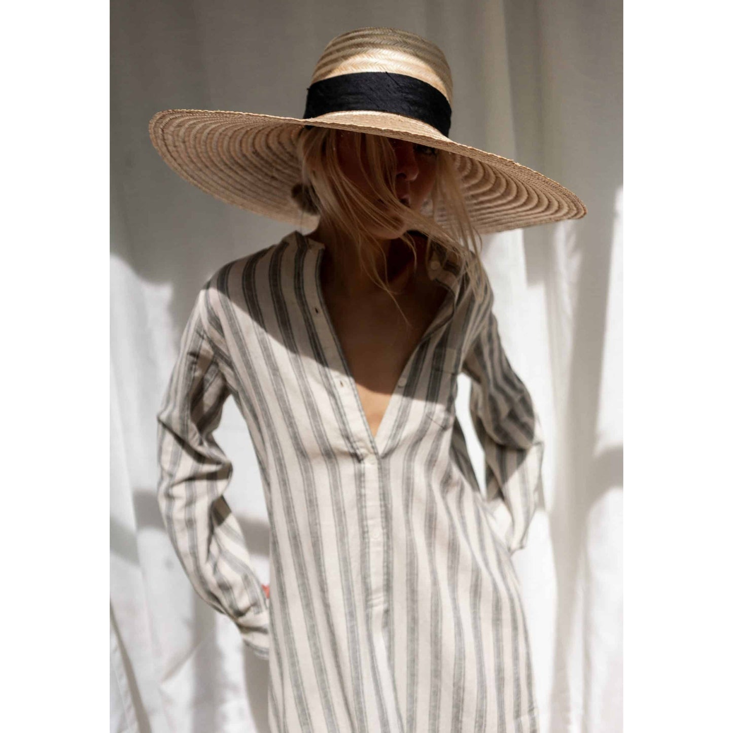 Nili Lotan "Malia" Striped Dress in Natural, size Medium
