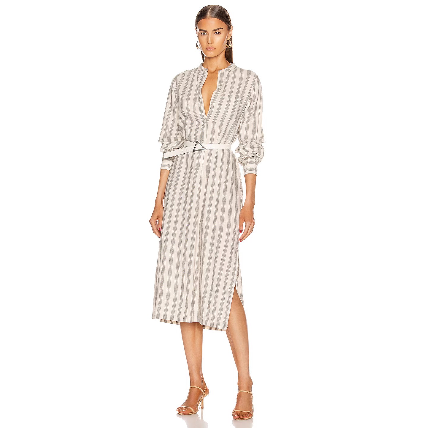 Nili Lotan "Malia" Striped Dress in Natural, size Medium