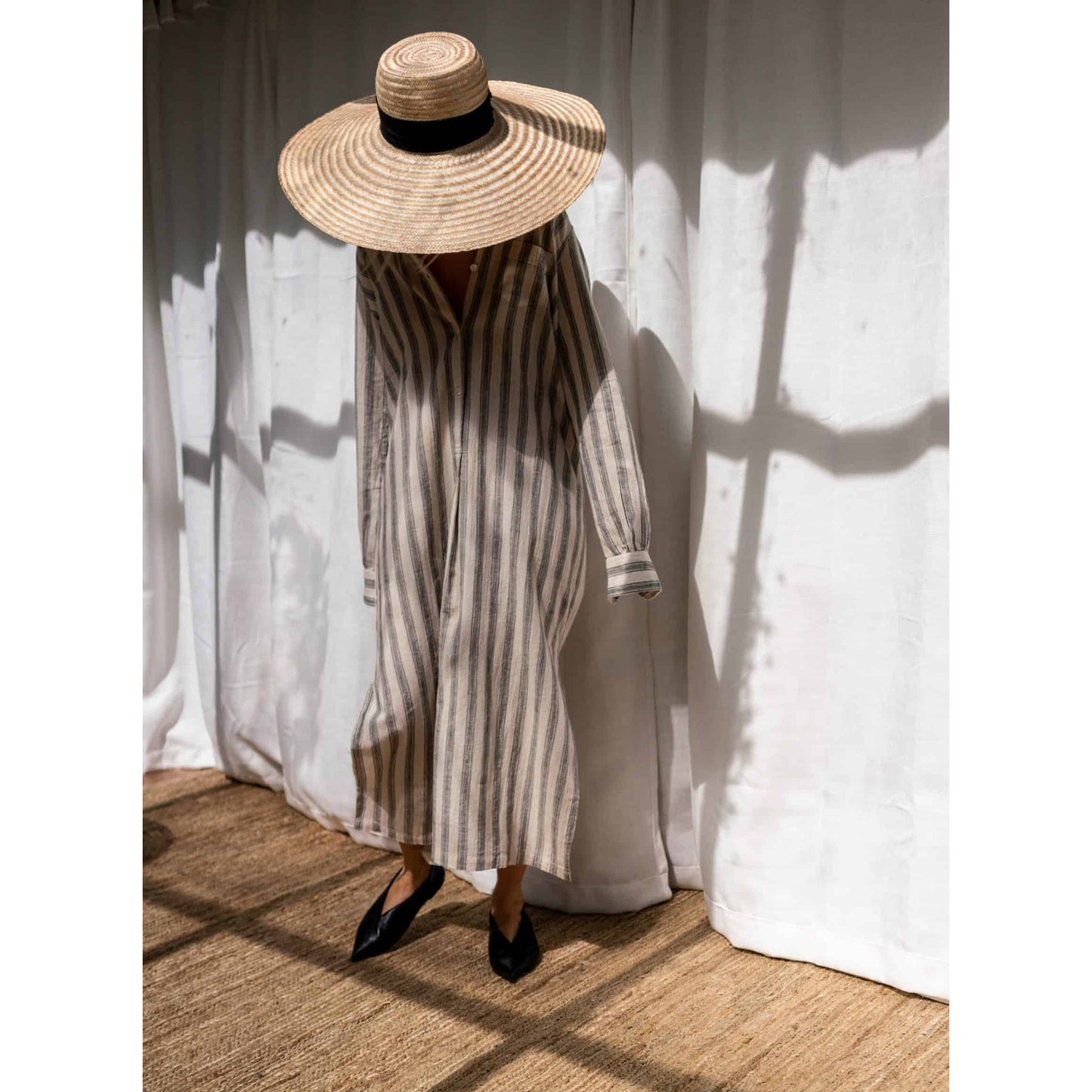 Nili Lotan "Malia" Striped Dress in Natural, size Medium