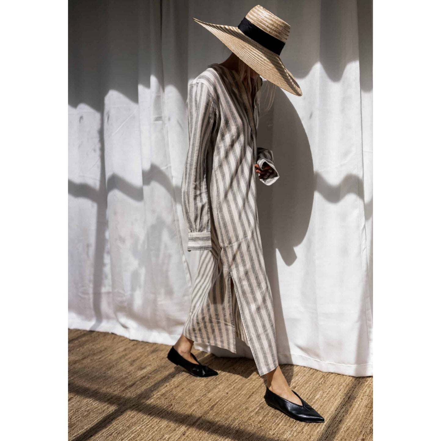 Nili Lotan "Malia" Striped Dress in Natural, size Medium
