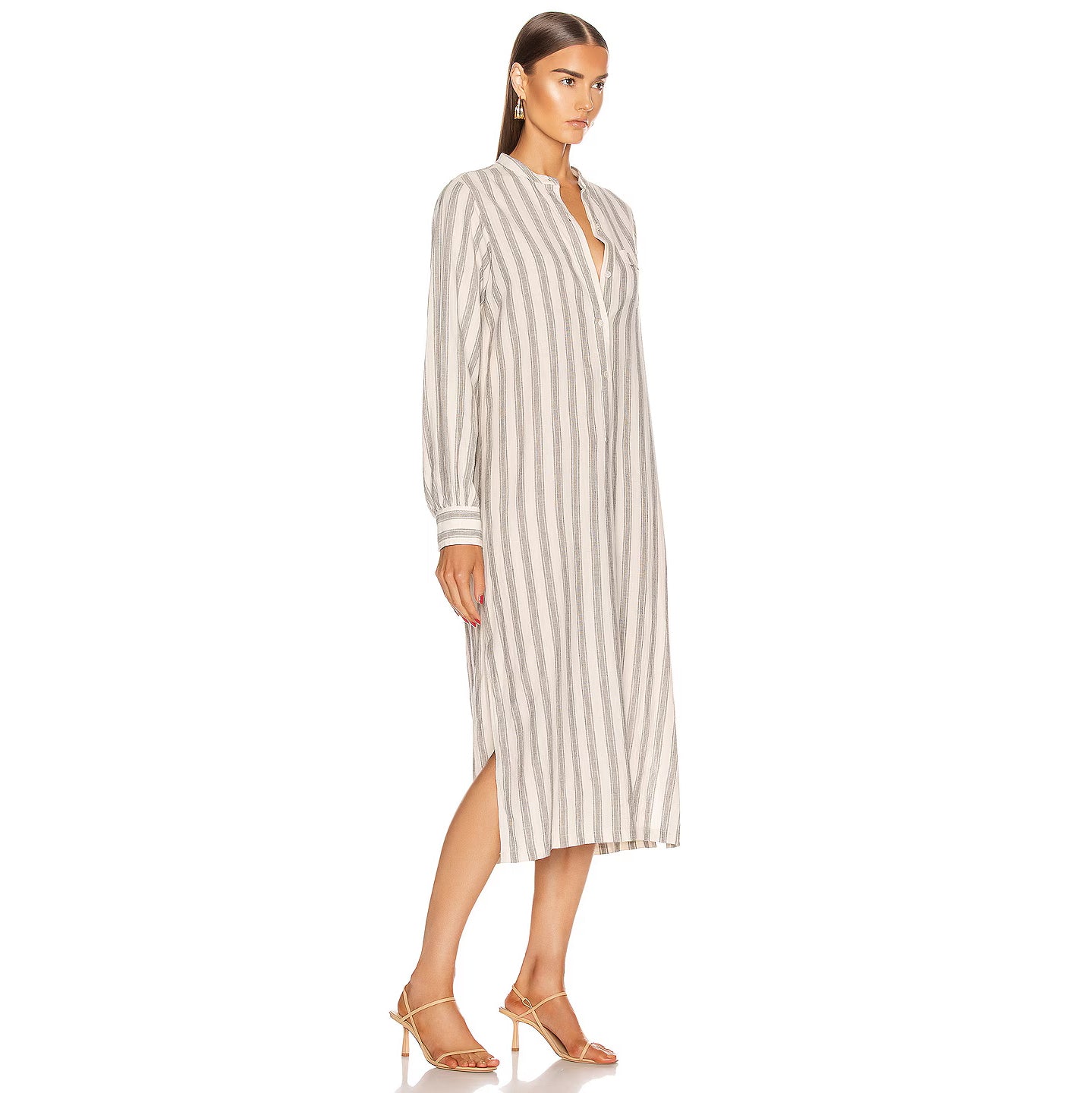 Nili Lotan "Malia" Striped Dress in Natural, size Medium