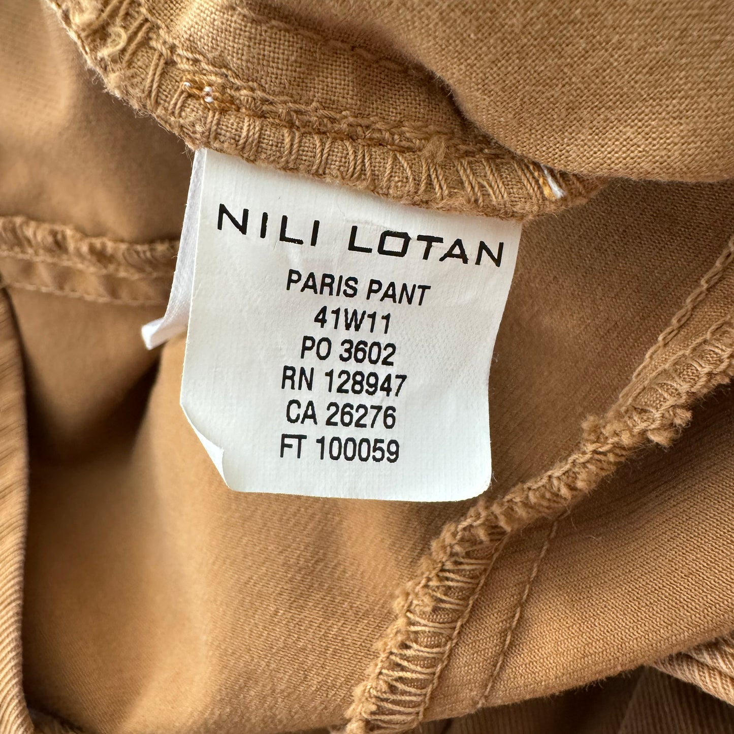 Pantalon Nili Lotan Paris en lilas, taille 0 (convient à la taille 2)