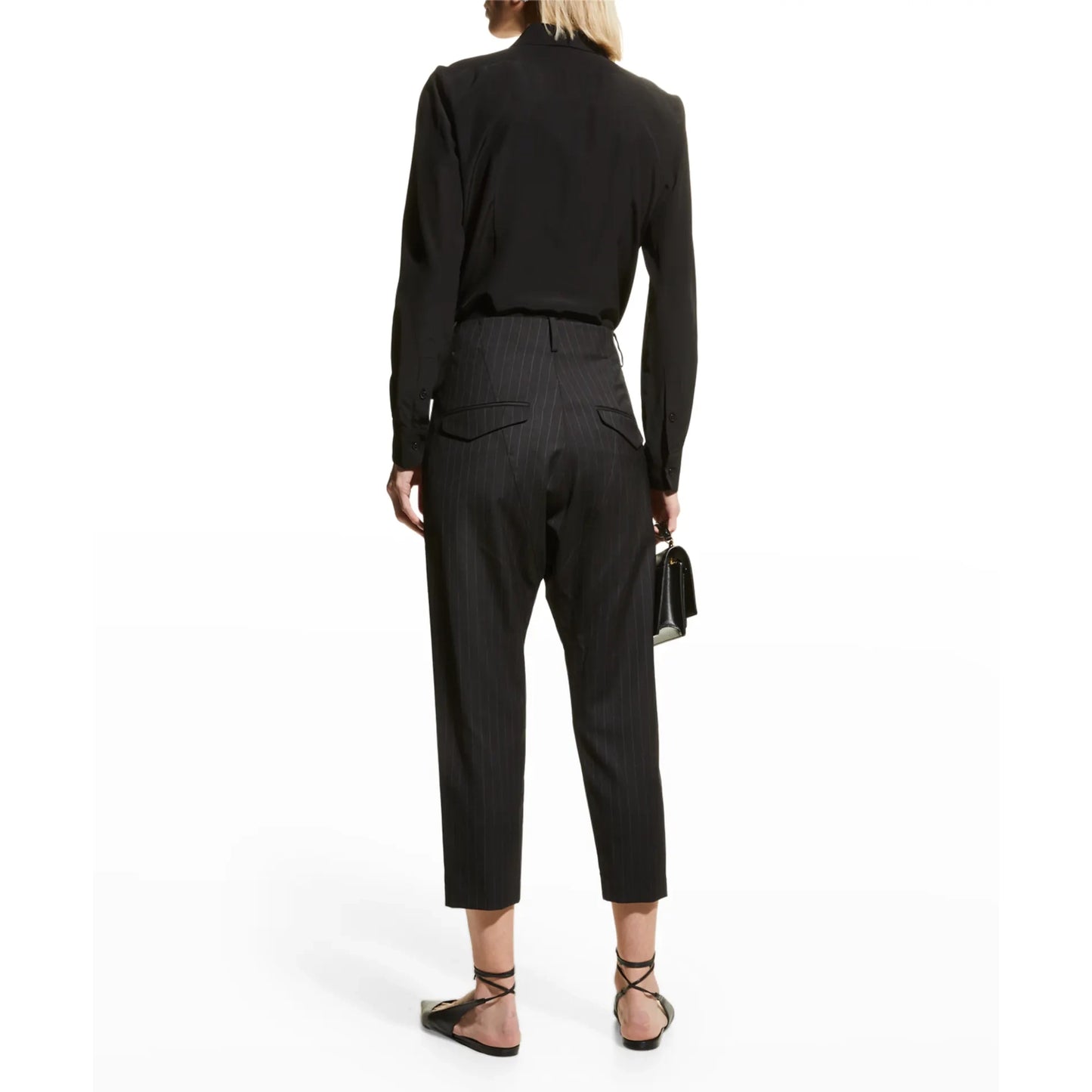 Nili Lotan Pinstripe Wool Paris Pant, size 12