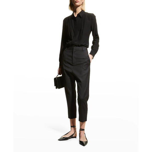 Nili Lotan Pinstripe Wool Paris Pant, size 12