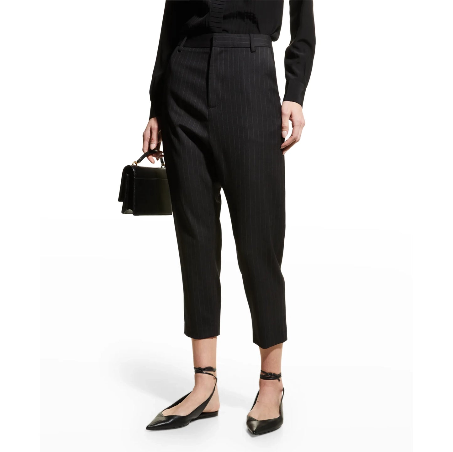 Nili Lotan Pinstripe Wool Paris Pant, size 12