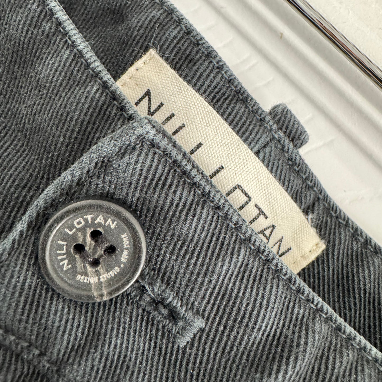 Nili Lotan "Quentin" Pant in "Carbon", size 6 ** HEMMED **