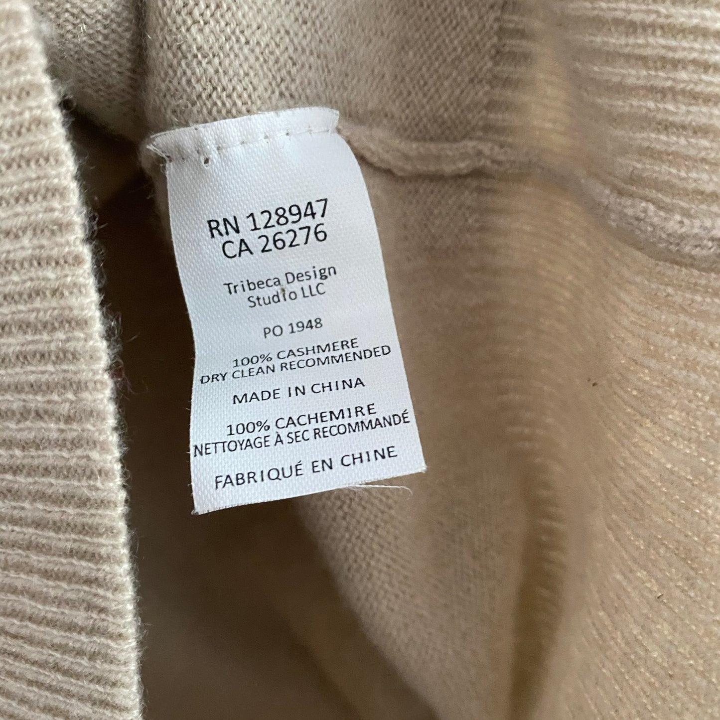 Nili Lotan "Ralphie" Cashmere Turtleneck in Beige, Size Medium (fits Size Small)