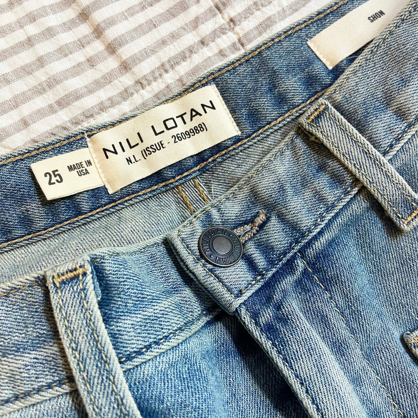 Nili Lotan "Shon" Jeans in "Summer Wash", size 25
