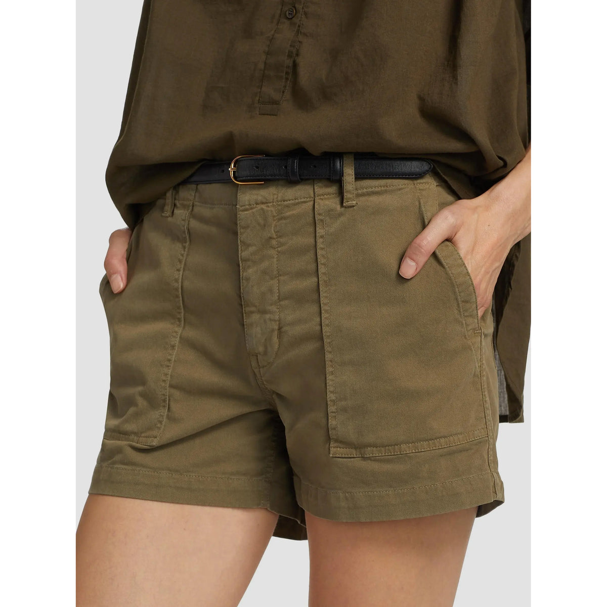 Nili Lotan "Utility" Shorts in Military Green, size 8