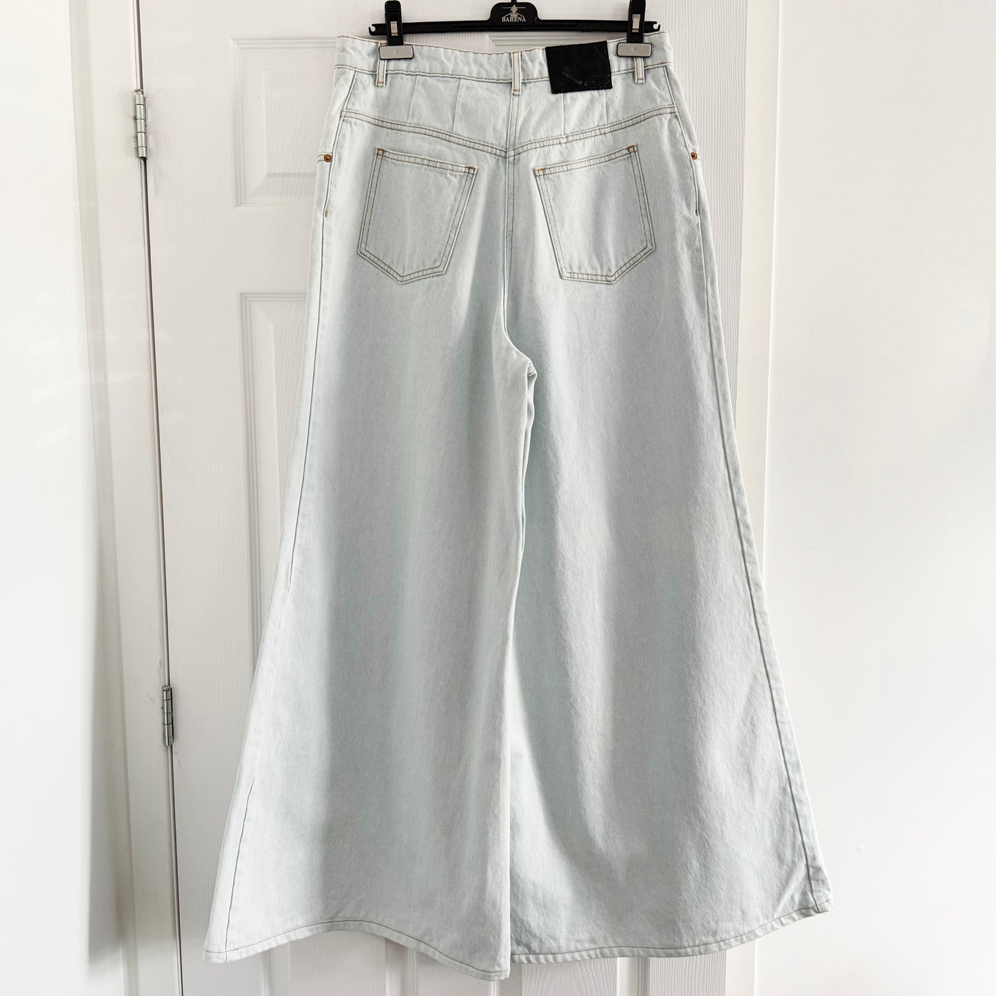 Nina Ricci High Rise Wide Leg Jeans in Light Blue, size 44 (fits like 30 in jeans) *hemmed*