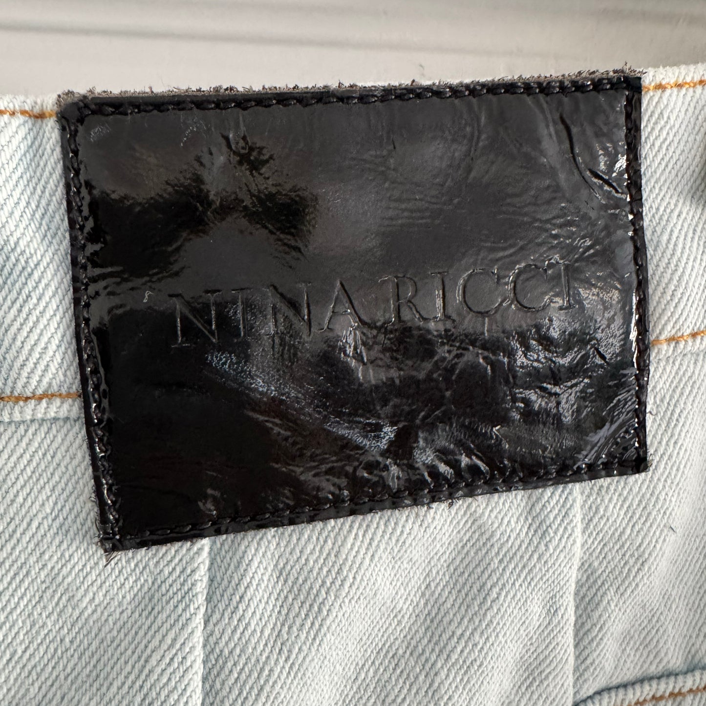 Nina Ricci High Rise Wide Leg Jeans in Light Blue, size 44 (fits like 30 in jeans) *hemmed*