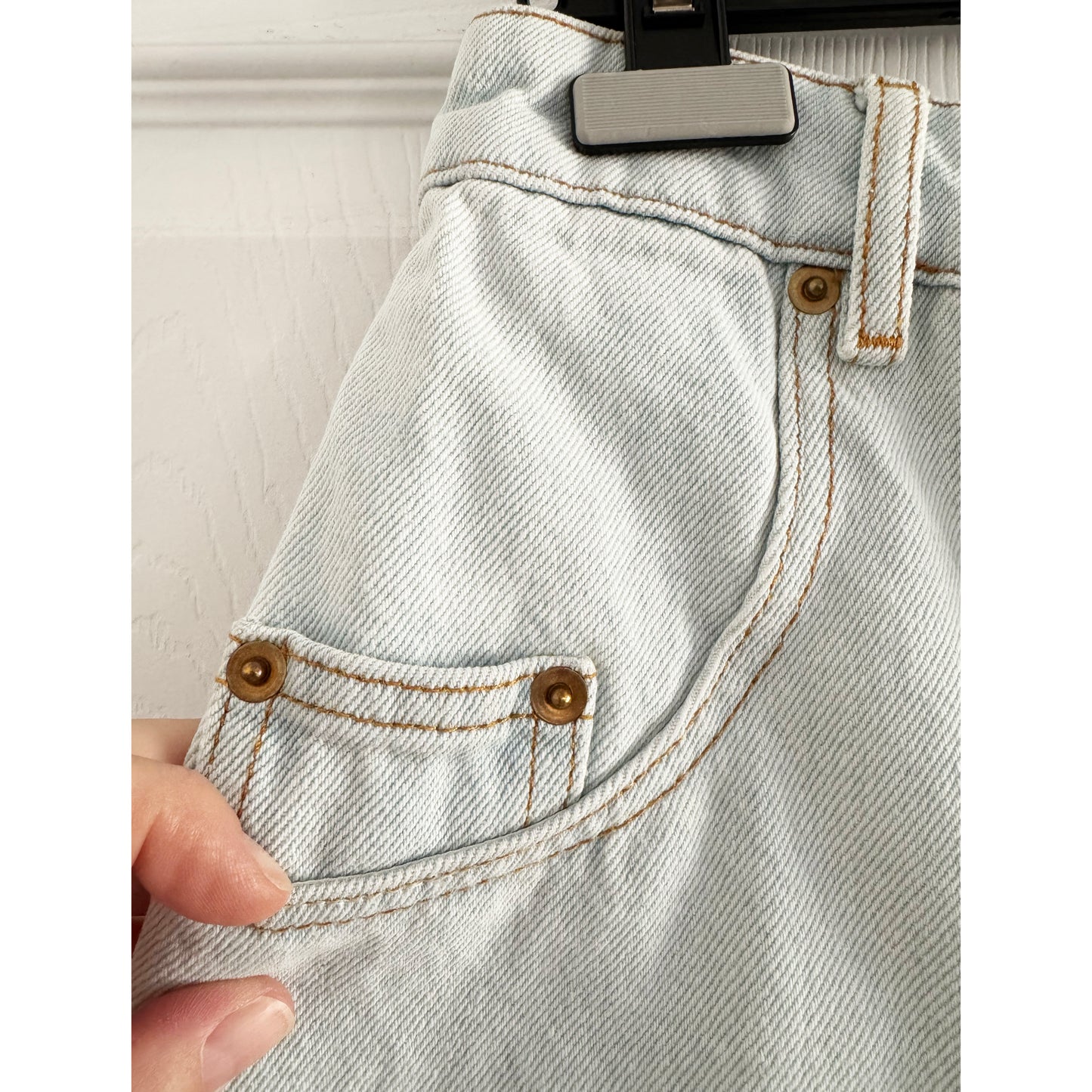 Nina Ricci High Rise Wide Leg Jeans in Light Blue, size 44 (fits like 30 in jeans) *hemmed*